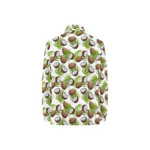 Coconut Pattern Print Design 04 Women's Long Sleeve Polo Shirt