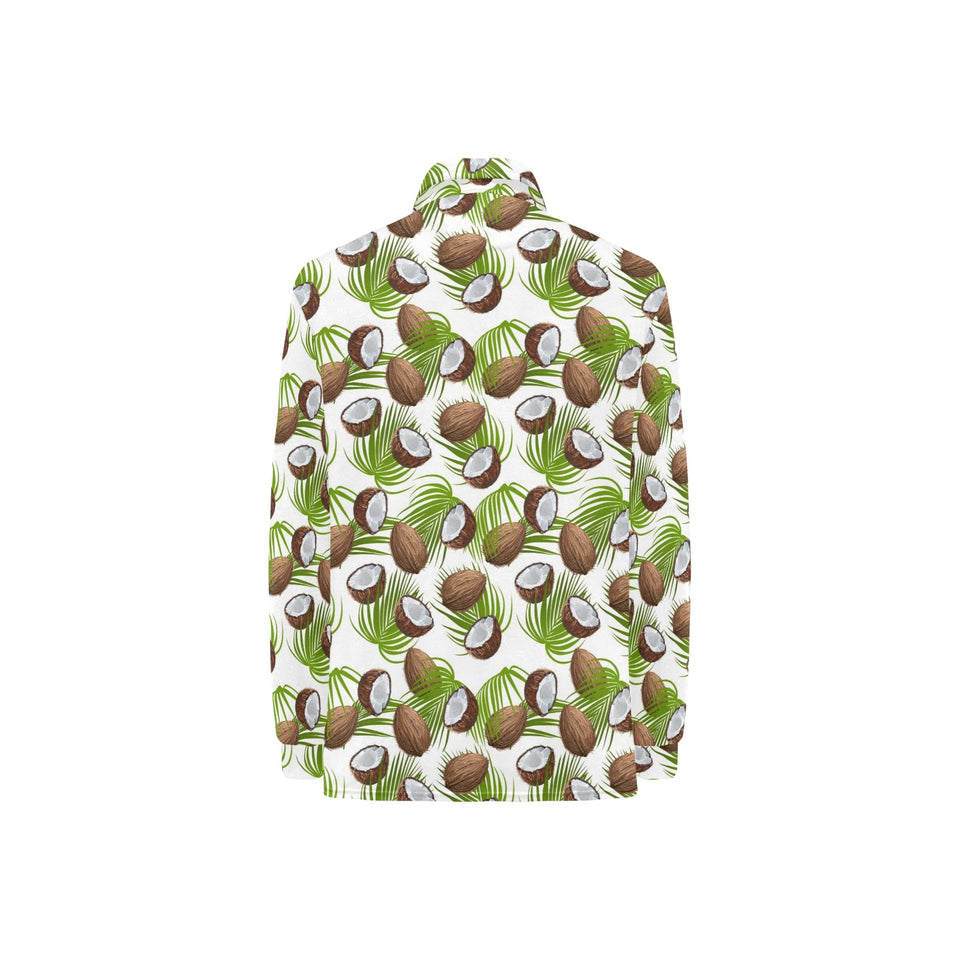 Coconut Pattern Print Design 04 Women's Long Sleeve Polo Shirt