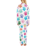 Dog Paws Pattern Print Design 01 Women's Long Pajama Set