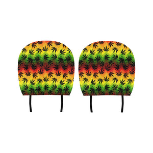 Canabis Marijuana Weed Pattern Print Design 03 Car Headrest Cover