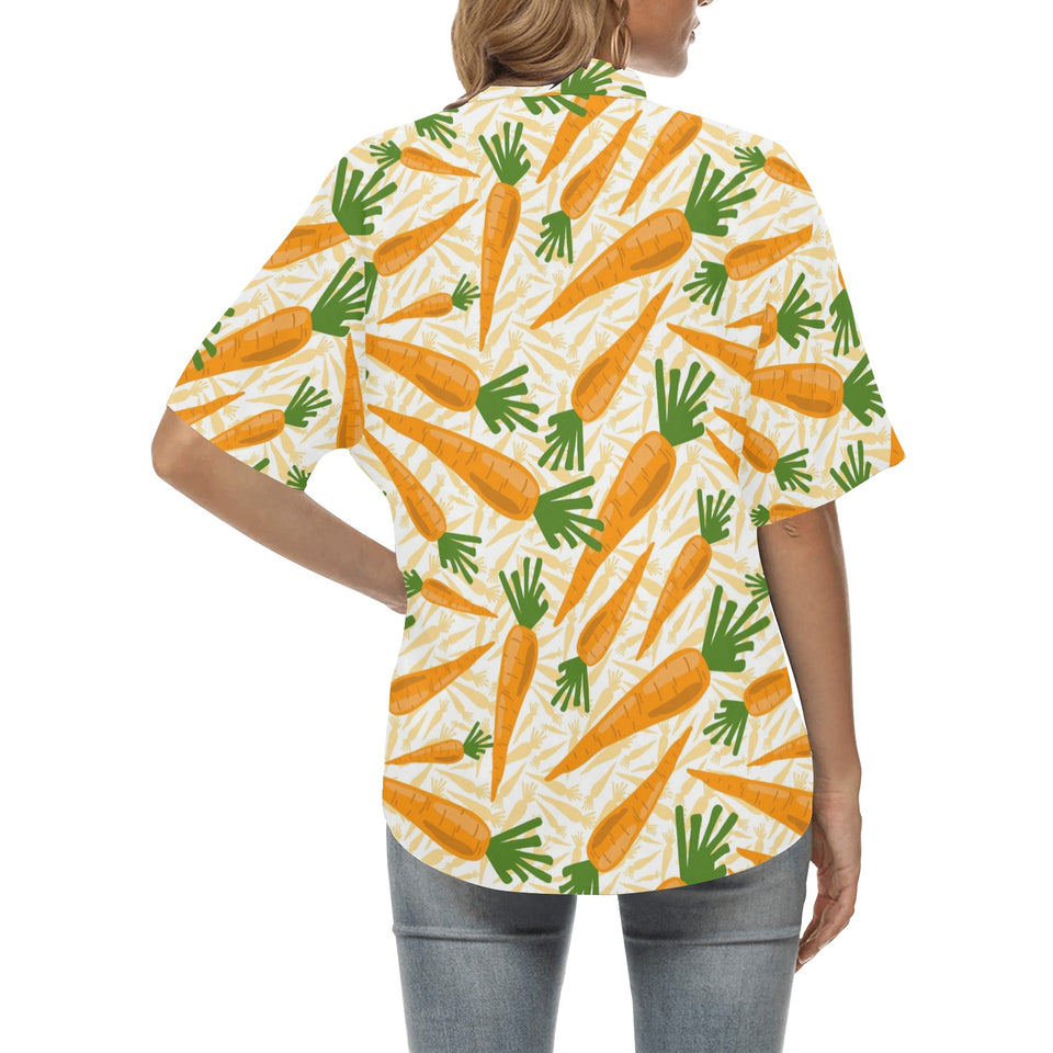Carrot Pattern Print Design 01 Women's All Over Print Hawaiian Shirt