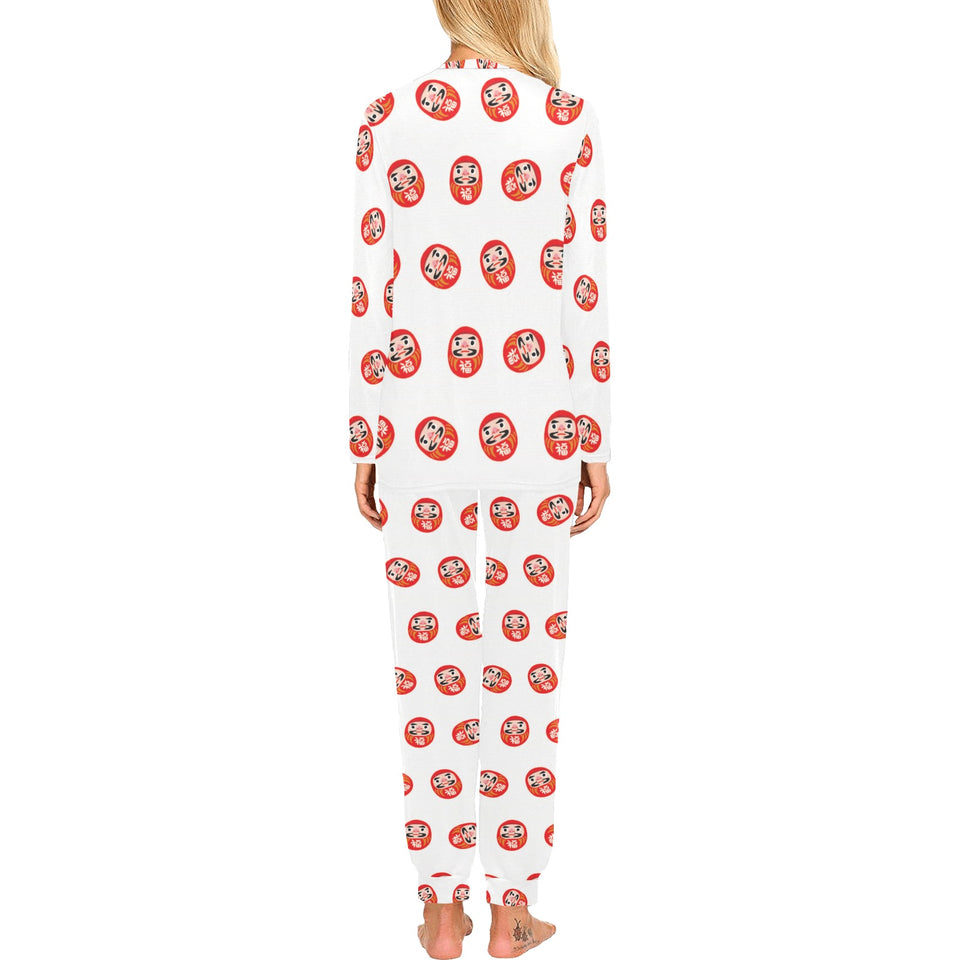 Daruma japanese wooden doll pattern Women's All Over Print Pajama Set