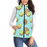 Kiwi blue background Women's Padded Vest