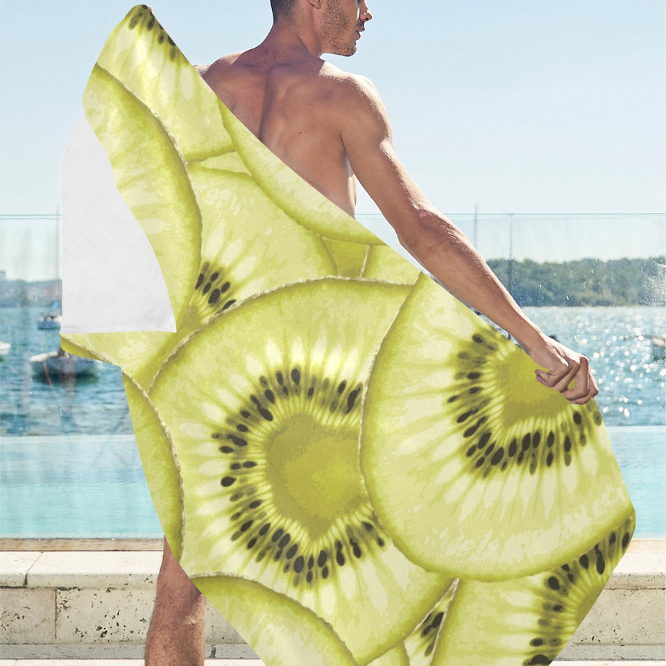 Sliced kiwi pattern Beach Towel
