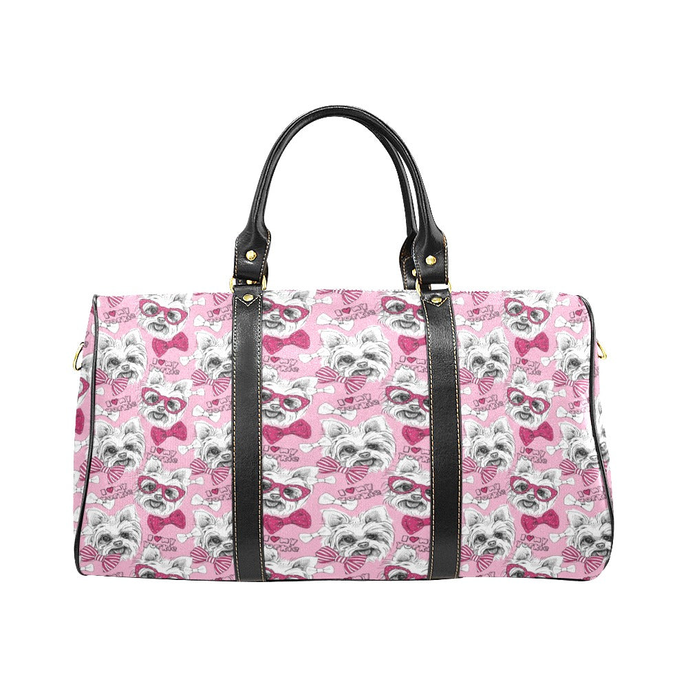 Yorkshire Terrier Pattern Print Design 03 Travel Bag