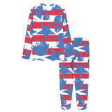 American football ball star stripes pattern Women's All Over Print Pajama Set