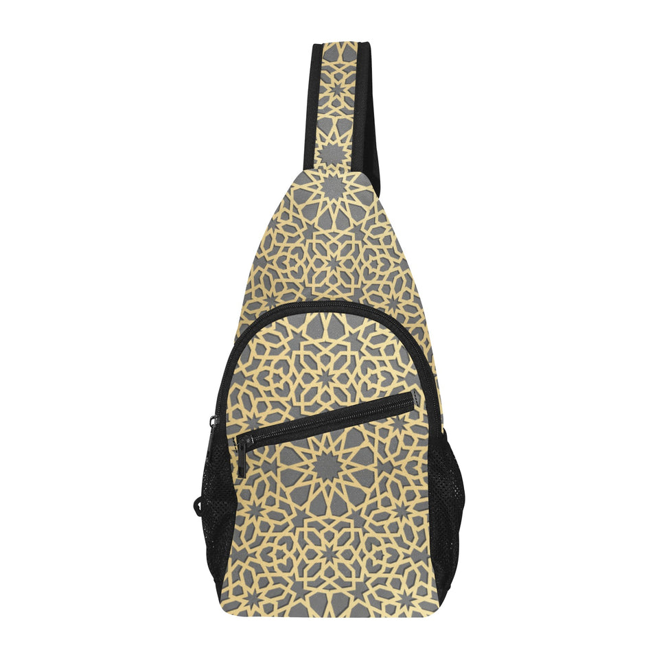 arabic star gold pattern All Over Print Chest Bag