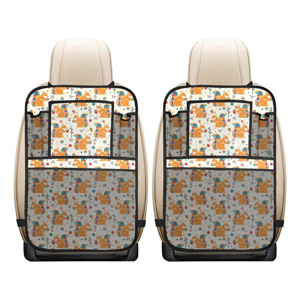 Squirrel Pattern Print Design 04 Car Seat Back Organizer