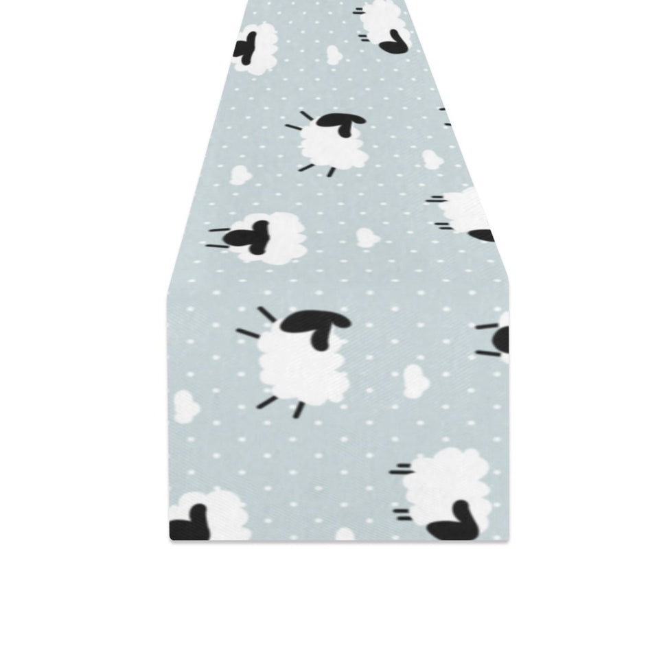 Sheep polka dot cloud pattern Table Runner