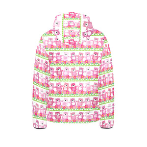 Teddy Bear Pattern Print Design 04 Kids' Boys' Girls' Padded Hooded Jacket