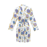 Snail Pattern Print Design 05 Women's Long Sleeve Belted Night Robe