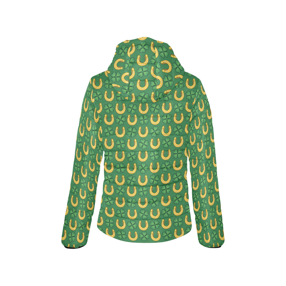 Horseshoes Pattern Print Design 05 Women's Padded Hooded Jacket