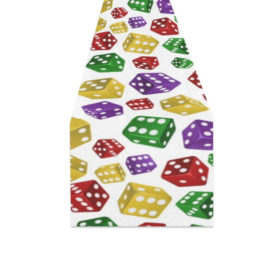 Dice Pattern Print Design 03 Table Runner