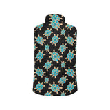 Sea turtle blue stone pattern Women's Padded Vest