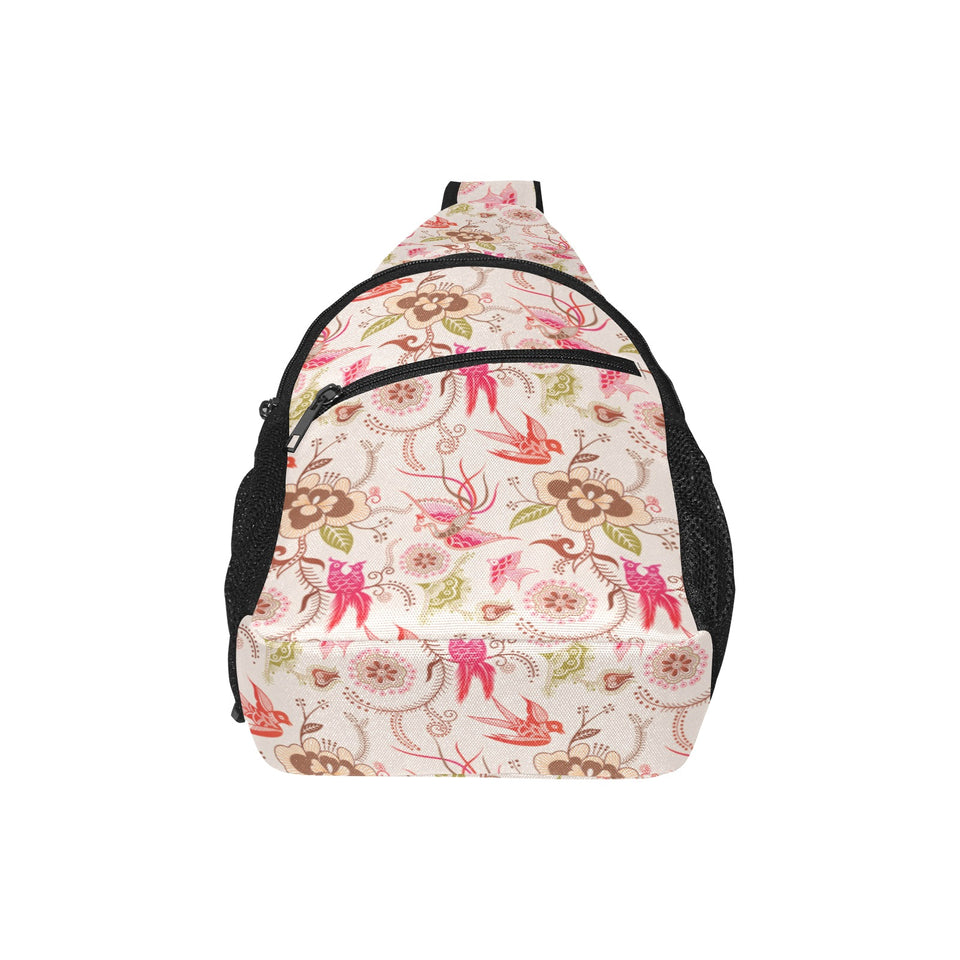 Swallow Pattern Print Design 01 All Over Print Chest Bag