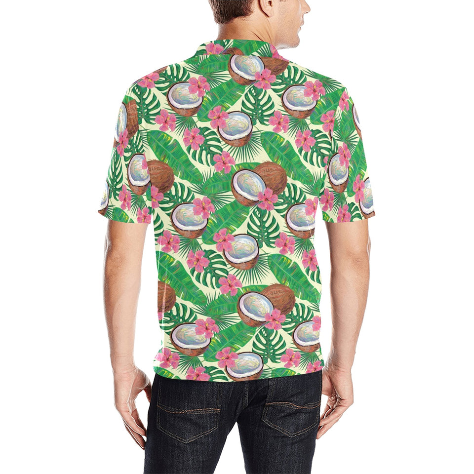 Coconut Pattern Print Design 01 Men's All Over Print Polo Shirt