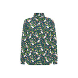 Pelican Pattern Print Design 05 Women's Long Sleeve Polo Shirt