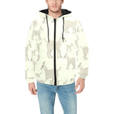Little young goat pattern Men's Padded Hooded Jacket
