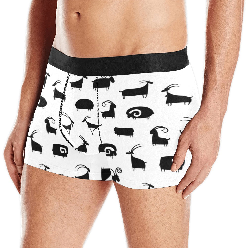Goat ram pattern Men's All Over Print Boxer Briefs Men's Underwear