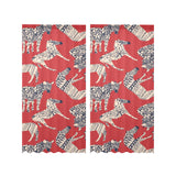 Zebra abstract red background Gauze Curtain