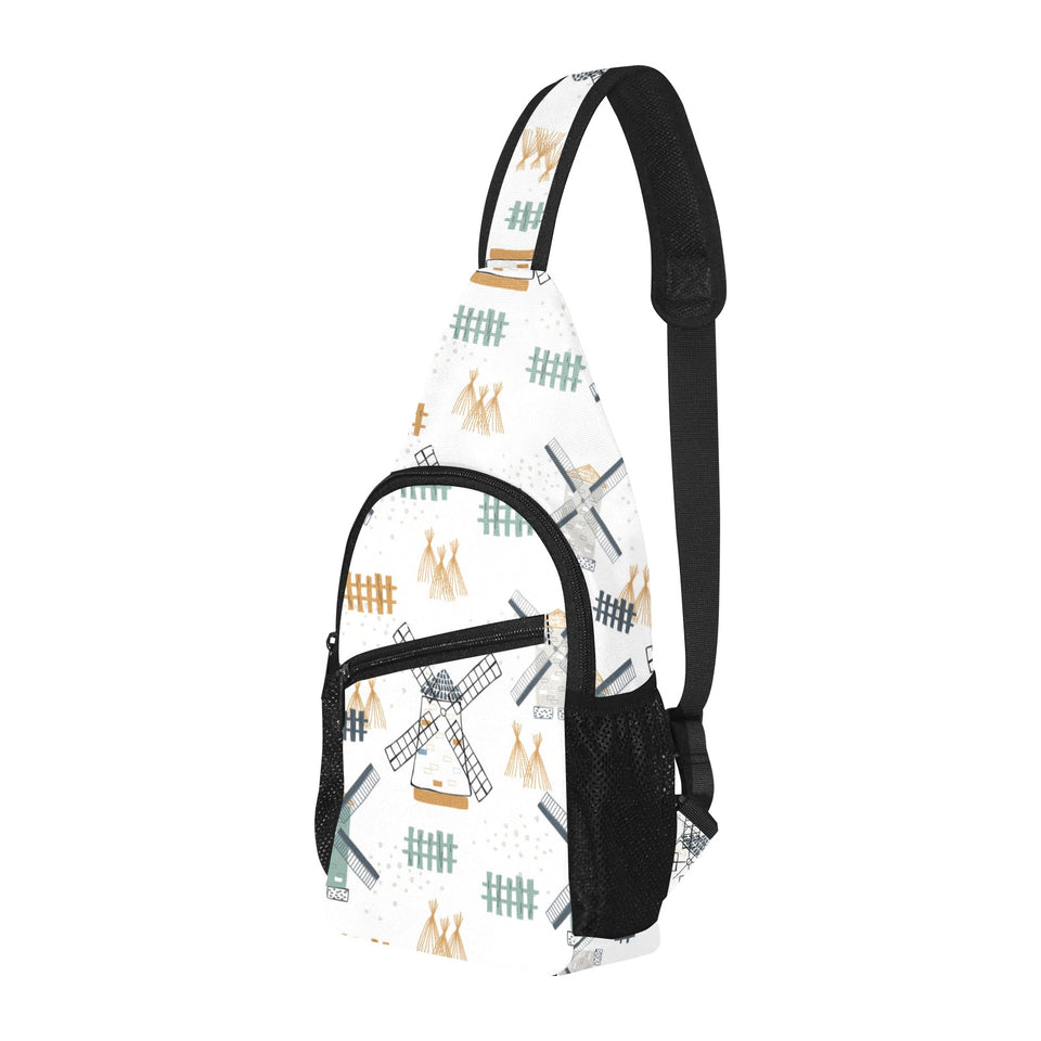 windmill pattern All Over Print Chest Bag