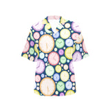 Colorful clock background Women's All Over Print Hawaiian Shirt
