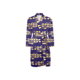 Beautiful japanese fan pattern Men's Long Sleeve Belted Night Robe