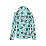 Hedgehog Pattern Print Design 03 Women's Padded Hooded Jacket