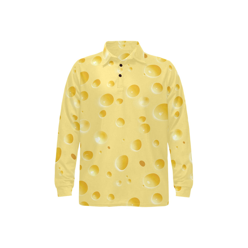 Cheese texture Men's Long Sleeve Polo Shirt