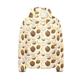 Coconut Pattern Print Design 05 Kids' Boys' Girls' Padded Hooded Jacket