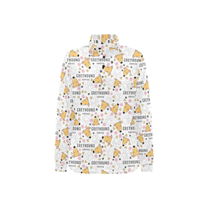 Greyhound Pattern Print Design 03 Women's Long Sleeve Polo Shirt