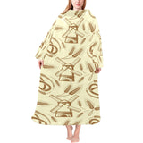 Windmill Wheat pattern Blanket Robe with Sleeves