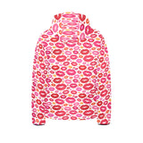 Lips Pattern Print Design 01 Kids' Boys' Girls' Padded Hooded Jacket