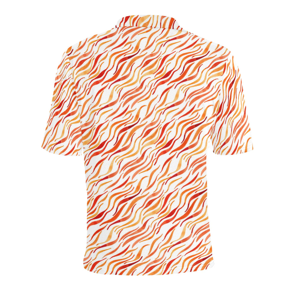 Fire flame watercolor pattern Men's All Over Print Polo Shirt