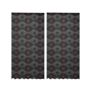 Casino Cards Suits Pattern Print Design 05 Gauze Curtain