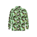 Coconut Pattern Print Design 02 Men's Long Sleeve Polo Shirt