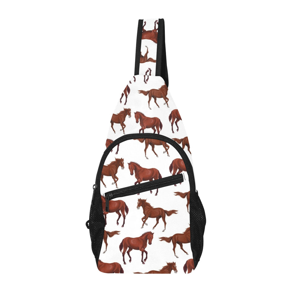 Horses running pattern background All Over Print Chest Bag