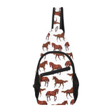 Horses running pattern background All Over Print Chest Bag