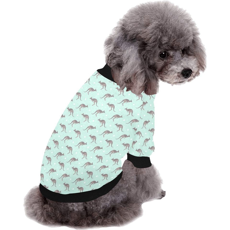 Kangaroo pattern background All Over Print Pet Dog Round Neck Fuzzy Shirt