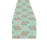 Hippopotamus Pattern Print Design 02 Table Runner