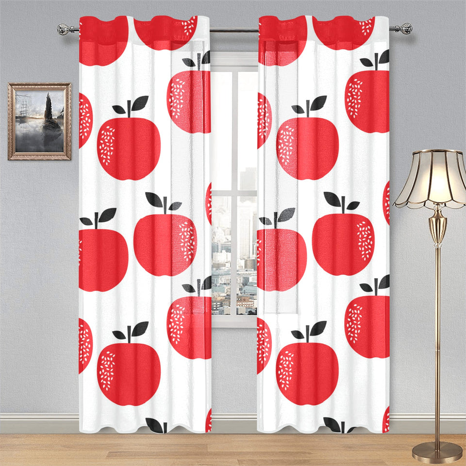 red apples white background Gauze Curtain