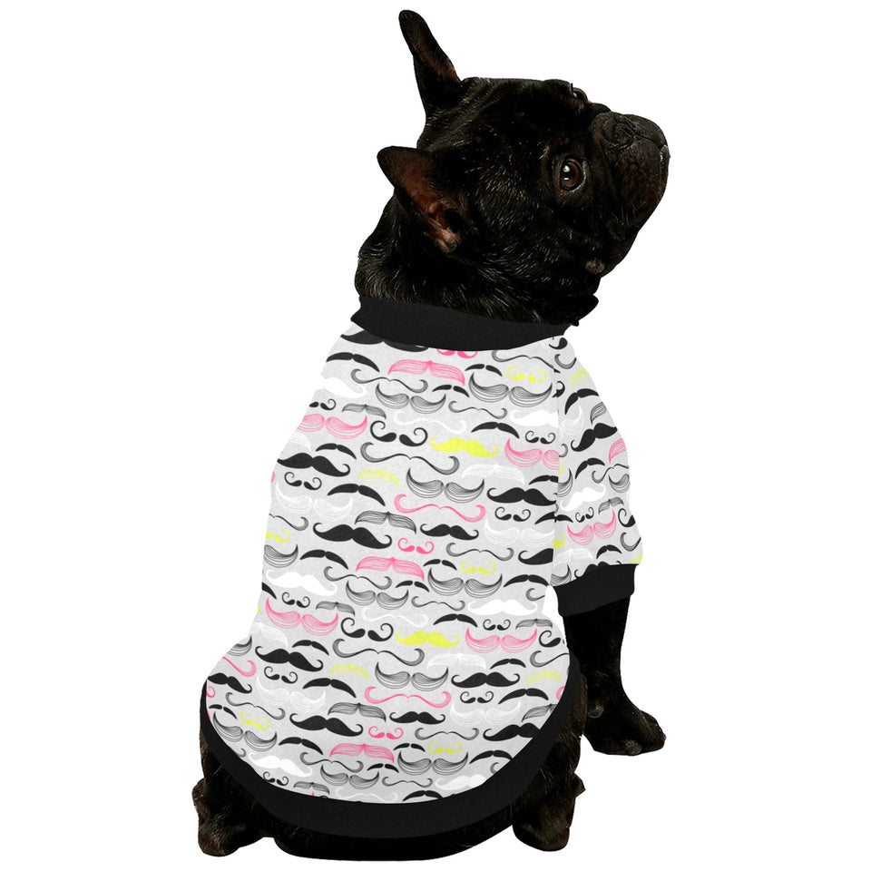 Mustache Beard Pattern Print Design 02 All Over Print Pet Dog Round Neck Fuzzy Shirt