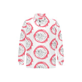 Hand drawn dragon fruit Men's Long Sleeve Polo Shirt