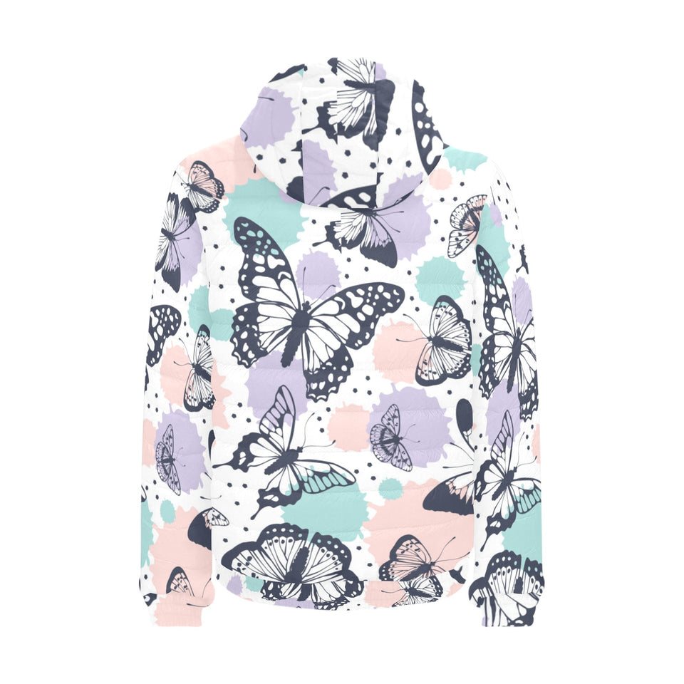 Butterfly pattern Men's Padded Hooded Jacket