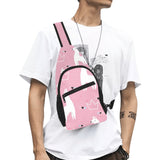 Llama Alpaca pink background All Over Print Chest Bag