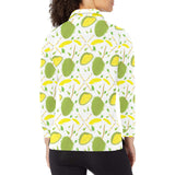 Durian pattern background Women's Long Sleeve Polo Shirt