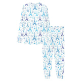 Blue Eiffel Tower Theme Pattern Print Design 01 Men's All Over Print Pajama