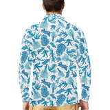Coral Reef Pattern Print Design 01 Men's Long Sleeve Polo Shirt
