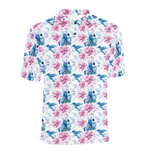 Hummingbird Pattern Print Design 02 Men's All Over Print Polo Shirt