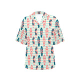 Surfboard Pattern Print Design 02 Women's All Over Print Hawaiian Shirt